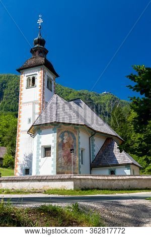 church Sveti Duh near Bohinj lake in Slovenia