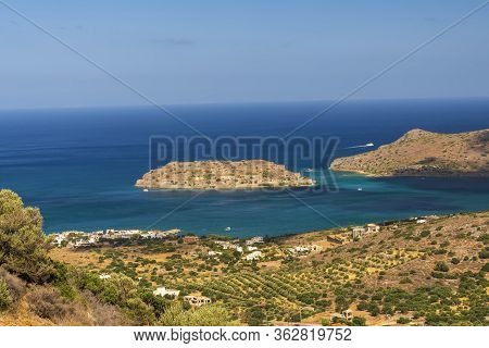 Aerial View Of Spinalonga Island, Crete, Greece