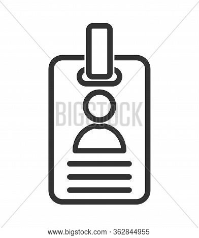 Simple Vector Icon Of A Badge Or Id Card. Simple Stock Design Isolated On A White Background For Web