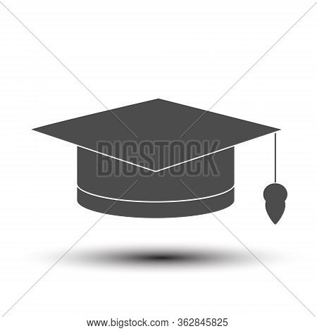 Simple Vector Graduate Hat Icon. Simple Stock Design Isolated On A White Background For Websites And