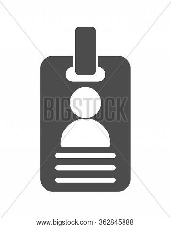 Simple Vector Icon Of A Badge Or Id Card. Simple Stock Design Isolated On A White Background For Web