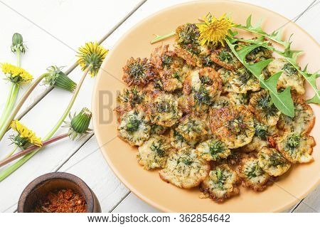 Fried Dandelion Flowers