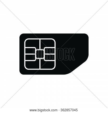 Black Solid Icon For Sim Card Simcard  Microchip