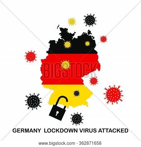 Pandemic Virus Corona Disaster Attacked  Country Germany Illustration