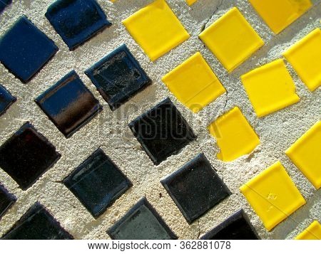 Decorative Ceramic Tiles On The Wall Of The Building
Background For Web Design.