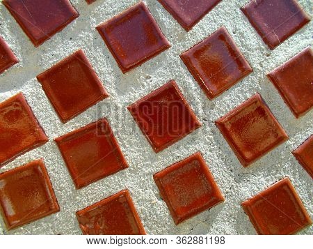 Decorative Ceramic Tiles On The Wall Of The Building
Background For Web Design.