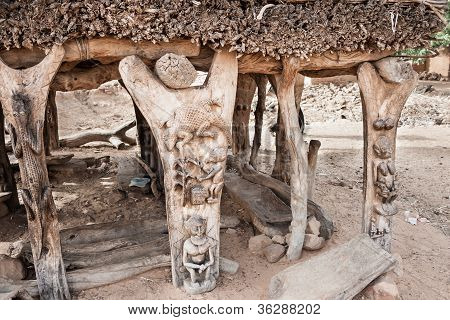 Details Of Toguna In A Dogon Village, Mali, Africa.