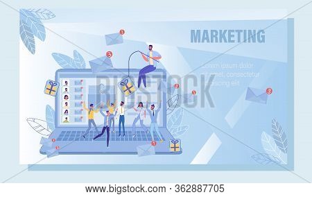 Email Fishing Digital Marketing Strategy Poster Design. Business Internet Technology For Development