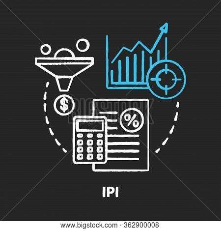 Ipi Chalk Concept Icon. Industrial Production Index Idea. Economic Manufacture Indicator. Manufactur