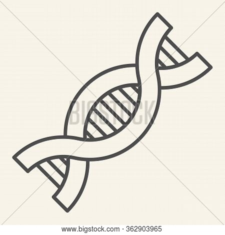 Dna Thin Line Icon. Dnk Molecule Outline Style Pictogram On White Background. Genetic Symbol Chromos