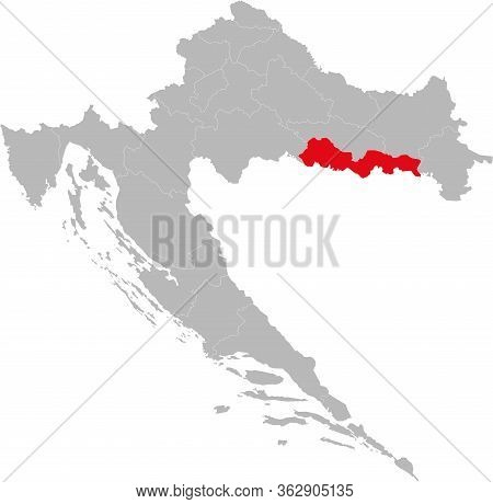 Brod-posavina County Highlighted On Croatia Map. Light Gray Background. Perfect For Business Concept