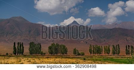 Kyrgyzstan. Kungei-alatau Mountain Range On The Northern Coast Of Lake Issyk-kul.