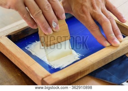 Silk Screen White Text By Hand Made