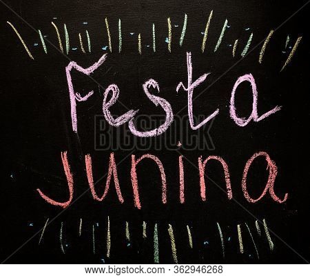 Festa Junina Photo Background With Copy Space For Text. Traditional Brazilian Holiday. Traditional B
