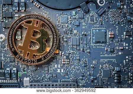 Bitcoin Cash. Gold Cryptocurrency. Cryptocash Computer Electronic Circuit Board Motherboard. Busines
