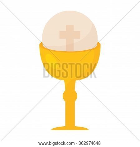 Isolated Golden Chalice And Host - Vector Illustration