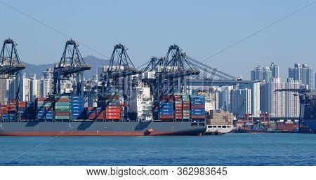 Kwai Tsing, Hong Kong 29 November 2019:  Kwai Tsing Container Terminals