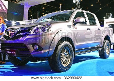 Pasay, Ph - April 7 - Foton Thunder Pick Up At Manila International Auto Show On April 7, 2018 In Pa