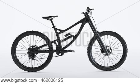 3d Render Of Black Bicycle Isolated On White Background
