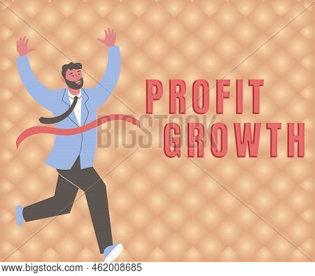 Handwriting Text Profit Growth. Internet Concept Objectives Interrelation Of Overall Sales Market Sh