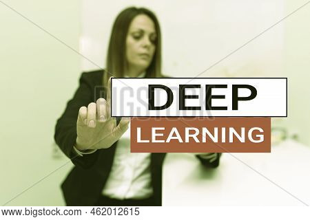 Sign Displaying Deep Learning. Conceptual Photo Hierarchical Abstractions Artificial Intelligence Al