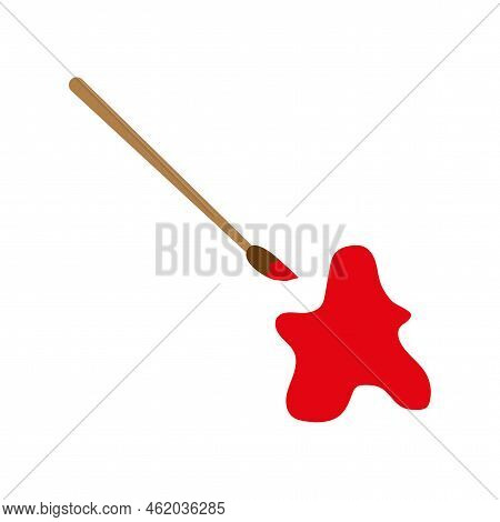 Red Paint Brush, Great Design For Any Purposes. Education Concept. Vector Illustration. Stock Image.