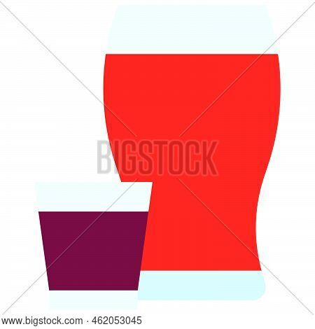 Boilermaker Cocktail Icon, Alcoholic Mixed Drink Vector Illustration