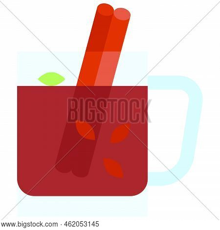 Glogg Cocktail Icon, Alcoholic Mixed Drink Vector Illustration