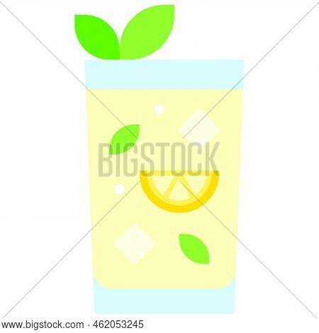 Rebujito Cocktail Icon, Alcoholic Mixed Drink Vector Illustration