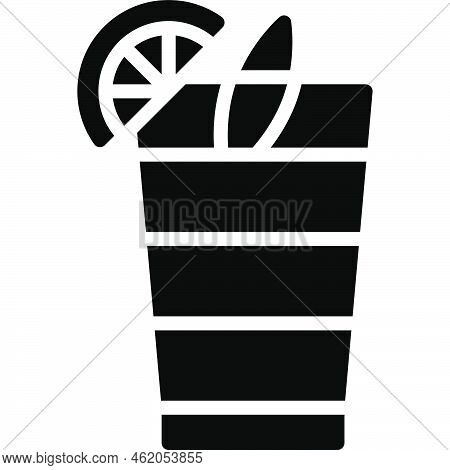 Bob Marley Cocktail Icon, Alcoholic Mixed Drink Vector Illustration
