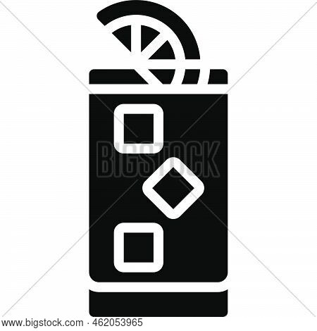 El Diablo Cocktail Icon, Alcoholic Mixed Drink Vector Illustration