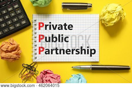 Ppp Private Public Partnership Symbol. Concept Words Ppp Private Public Partnership On White Note On