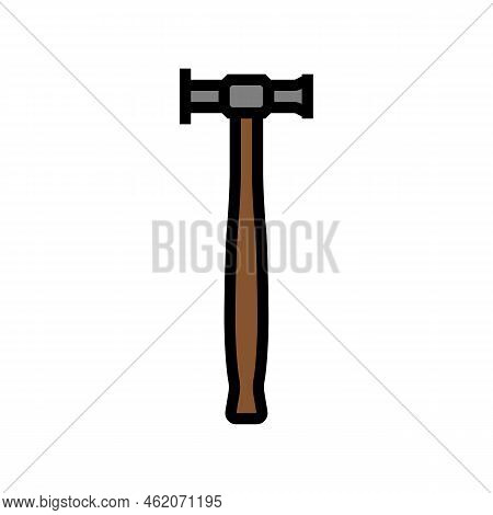 Planishing Hammer Tool Color Icon Vector. Planishing Hammer Tool Sign. Isolated Symbol Illustration