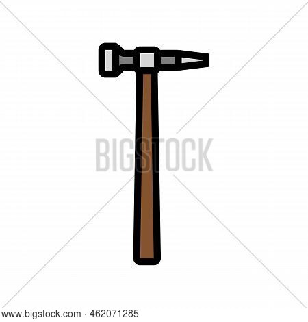 Straight Peen Hammer Tool Color Icon Vector. Straight Peen Hammer Tool Sign. Isolated Symbol Illustr
