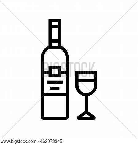 Cabernet Sauvignon Red Wine Line Icon Vector. Cabernet Sauvignon Red Wine Sign. Isolated Contour Sym