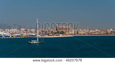 Palma De Mallorca Panorama, při pohledu z moře