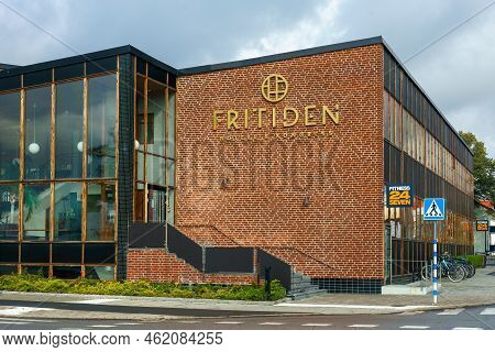 Ystad, Sweden 13 Sep, 2022:old Converted Bathhouse With The Main Entrance To The Gym And Fitness Sec