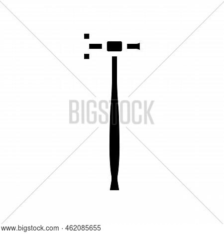 Planishing Hammer Tool Glyph Icon Vector. Planishing Hammer Tool Sign. Isolated Symbol Illustration