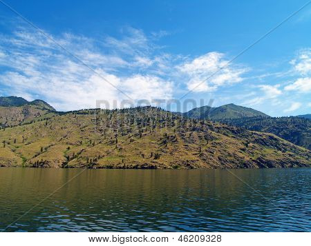 Mountains Overlooking Lake Chelan In Washington State Usa