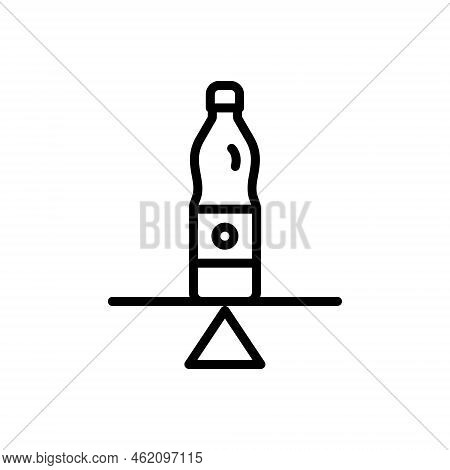 Black Line Icon For Stable Bottle Static Constant Balanced Permanent Balance Equilibrium