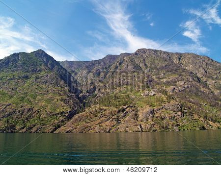 Mountains Overlooking Lake Chelan In Washington State Usa