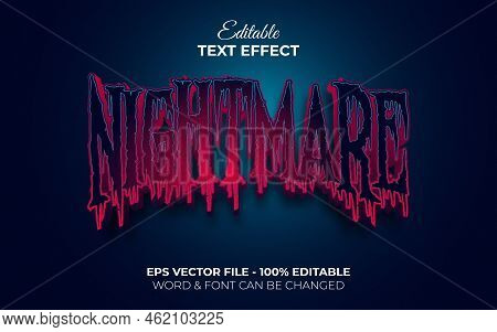 Nightmare Text Effect Style. Editable Text Effect Halloween Theme