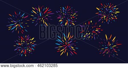 Modern Sunburst, Firework Festive Background. New Year Event On White Background