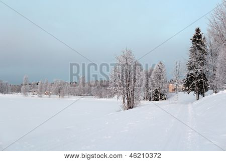Winterlandschaft in Kuusamo, Finnland