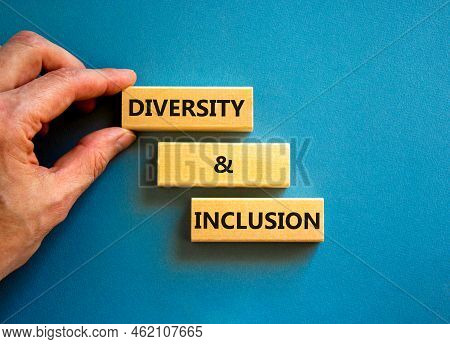 D And I, Diversity And Inclusion Symbol. Concept Words D And I, Diversity And Inclusion On Blocks On