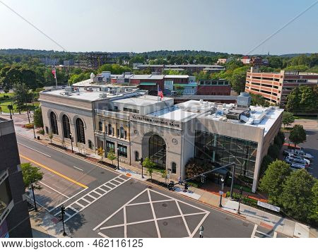 Watertown, Ma, Usa - Sep. 10, 2022: Watertown Savings Bank Aerial View At 60 Main Street In Historic