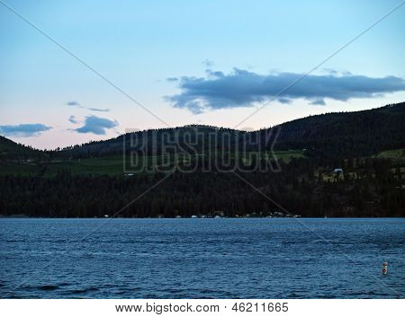 Mountain Lake At Dusk - Lake Chelan In Washington State Usa