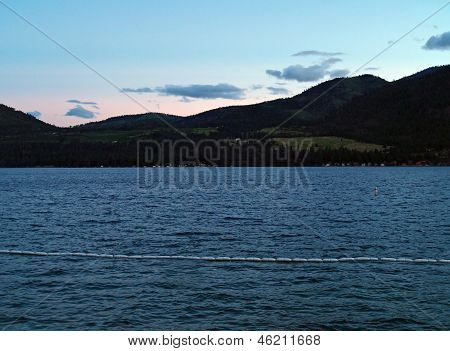 Mountain Lake At Dusk - Lake Chelan In Washington State Usa