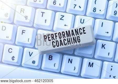 Handwriting Text Performance Coaching. Word For Facilitate The Development Point Out The Good And Ba