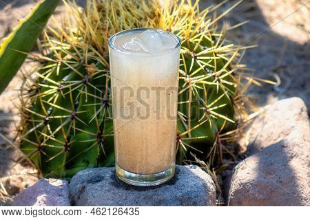 A Guamiche Drink Ferocactus Wislizenii Typical Of Guanajuato Mexico